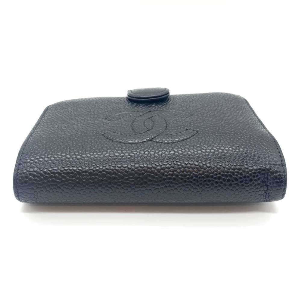 CHANEL Authentic Black Caviar Leather Logo Wallet - Picture 3 of 7